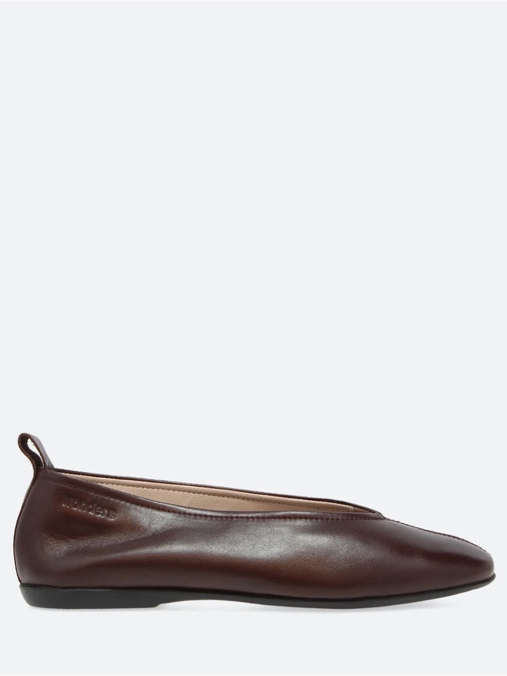 Leather Ballet Flat in Deep Brown